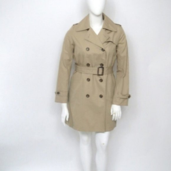 MUJI CLASSIC BEIGE RAIN TRENCH COAT MEDIUM CHIC MINIMAL - Picture 3 of 10